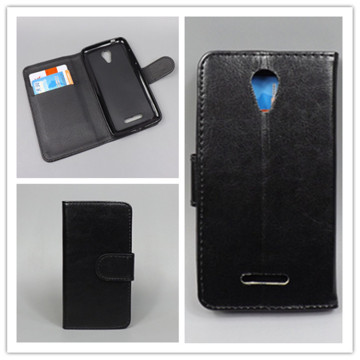 Crystal grain wallet case hold two Cards and pouch slot For Alcatel One Touch Pop 4 Plus 5056D POP 4+ 5056 5.5inch