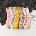 Cute Fresh Fruit Funny Socks Kawaii Peach Strawberry Pear Pineapple Sweet Socks Women College Style Harajuku Sokken Skarpetki