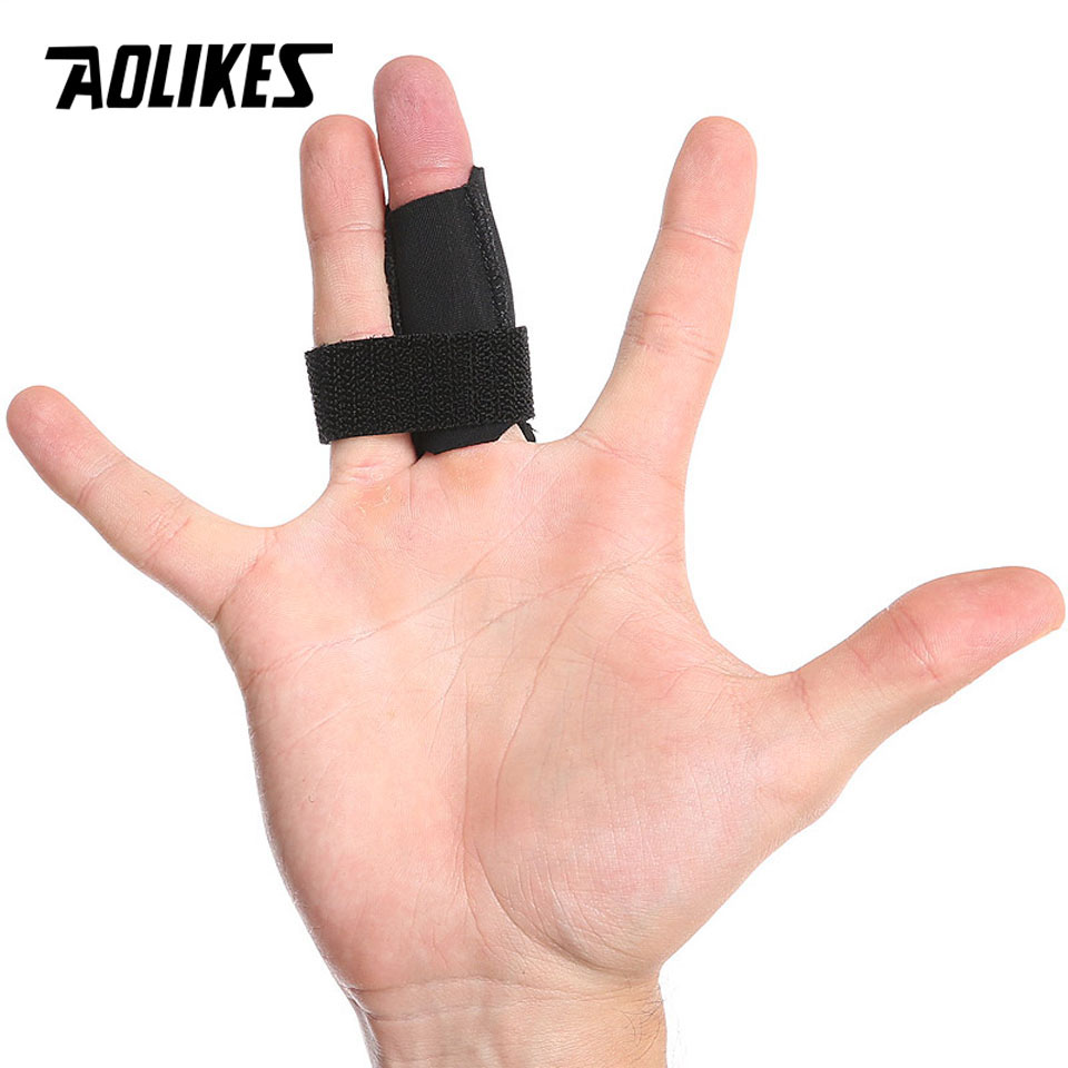 AOLIKES 1PCS Finger Splint Guard Bands Compression Breathable Finger Sleeve for Basketball Sport Aid Support Wrap Caps Protector