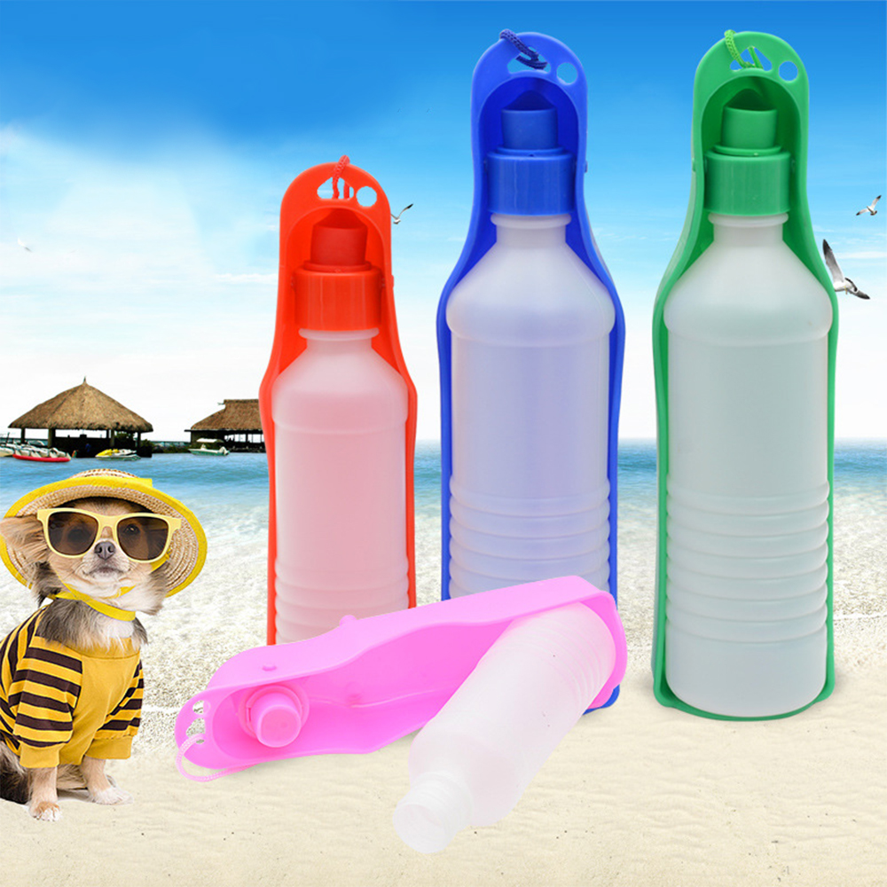New Pet Dog Water Bottle 250ml Foldable Portable Drinking Bottle Travelling Outdoor Drinking Feeder Bowl 1 PC