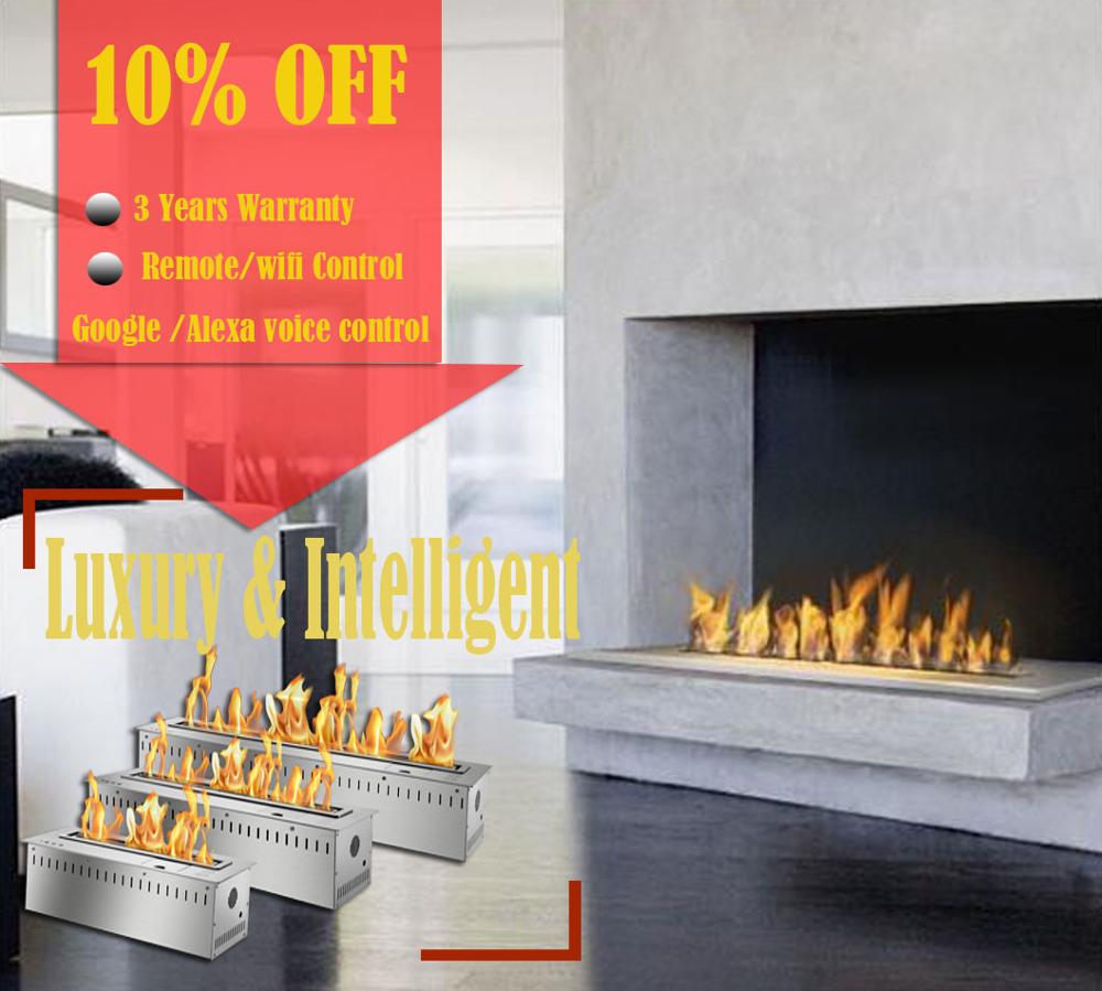 Inno living 24 inch stainless steel remote fireplace indoor chimenea with remote control