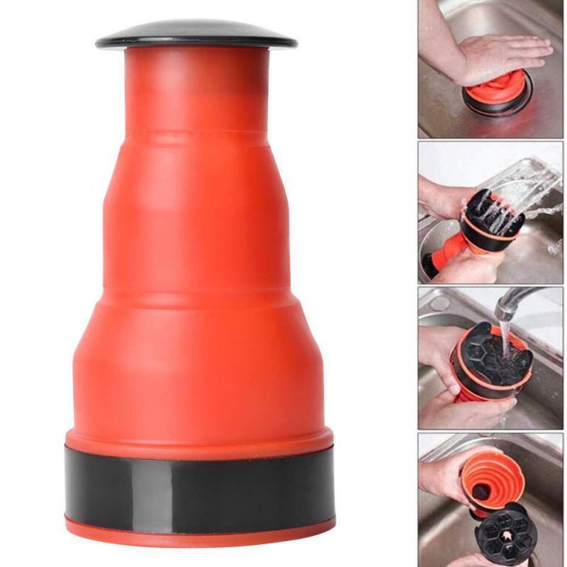 Bathroom Sewer trap Pipe dredger Clog Drain Blaster Air Pressure Pump Toilet Kitchen Bathroom Sink Clean Plunger Practical