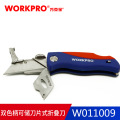 WORKPRO Folding Knife Electrician Utility Knife for Pipe Cable Cutter Knives with 5PC Blades in Handle