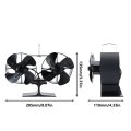Double Heat Powered Stove Fan Log Wood Burner Fan Quiet Black Home Fireplace Fan Efficient Heat Distribution For Winter MF