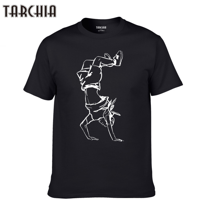 TARCHIA 2021 Top Men Tshirt Homme Brand Clothing T-Shirt Hip Hop Male Cotton Casual Short Sleeve Tees Boy Guy Dancing Breakdance