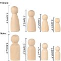 50Pcs Unfinished Wooden Peg Dolls Wooden Tiny Doll Bodies People Decorations Art And Creative Diy Craft For Kids