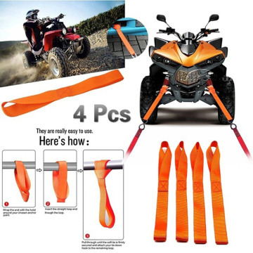 1/4Pcs ATV hook belt Endless webbing Motorcycle Tie Downs Luggage Bandage Soft For Car Motorbike Loops Straps Multipurpose strap