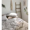 4Pcs Queen King 100% Washed Cotton Duvet Cover Bed sheet Bedding set Ultra Soft and Easy Care Simple Shabby Grey Bedding Sets