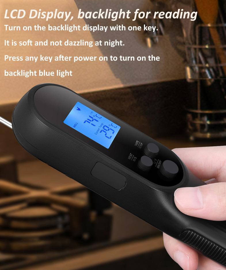 Digital Instant Read Cooking Thermometer Smart Food Temperature Gauge Meat Thermometer with Probe