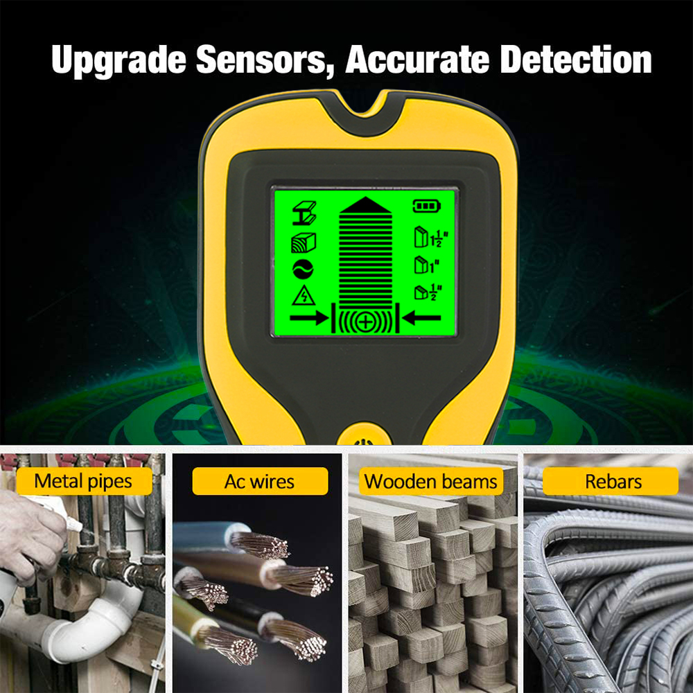 3 In 1 Wall Pipe Finder Sensor Wall Scanner Pipe Wire Detector Electronic Stud Locator Wood Joist Metal Detector Accessories