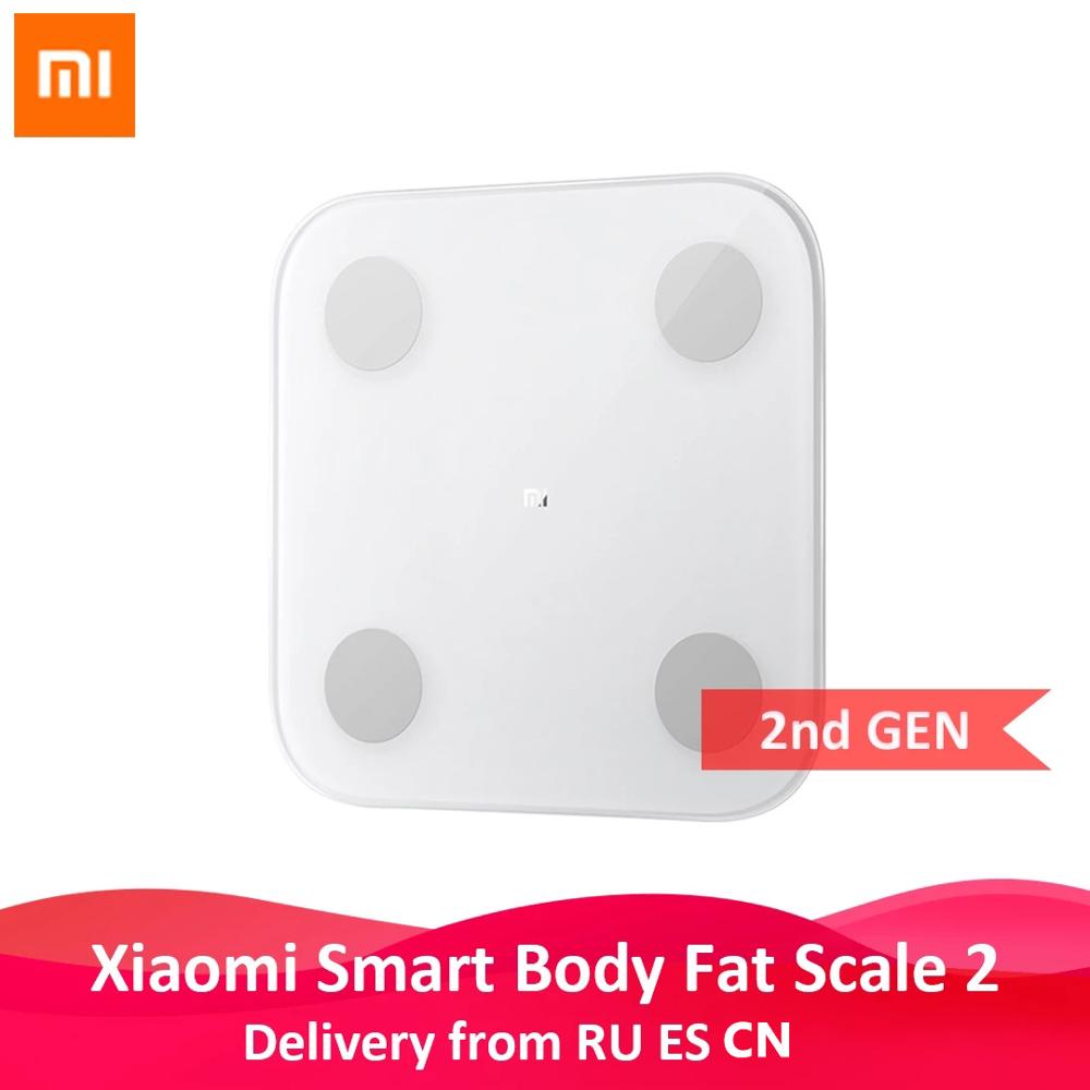 Original Xiaomi Mi Smart Composition Scale 2 Bluetooth 5.0 BMI 13 Data Body Fat BMI Health Weighing Scales Balance Test
