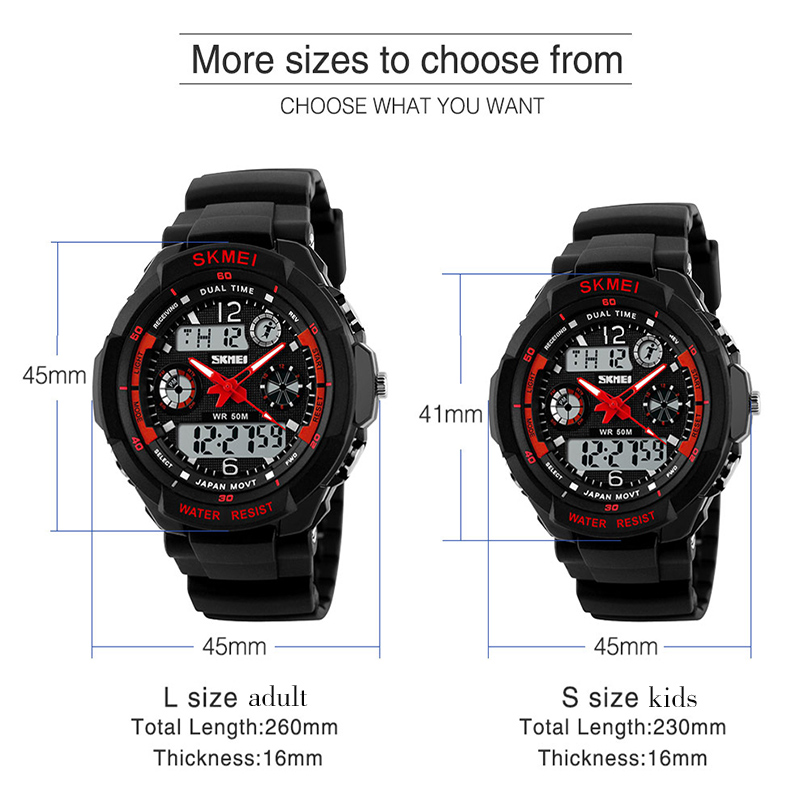 SKMEI Kids Watches Anti-Shock 5Bar Waterproof Outdoor Sport Children Watches Fashion Digital Watch Relogio Masculino 0931 1060