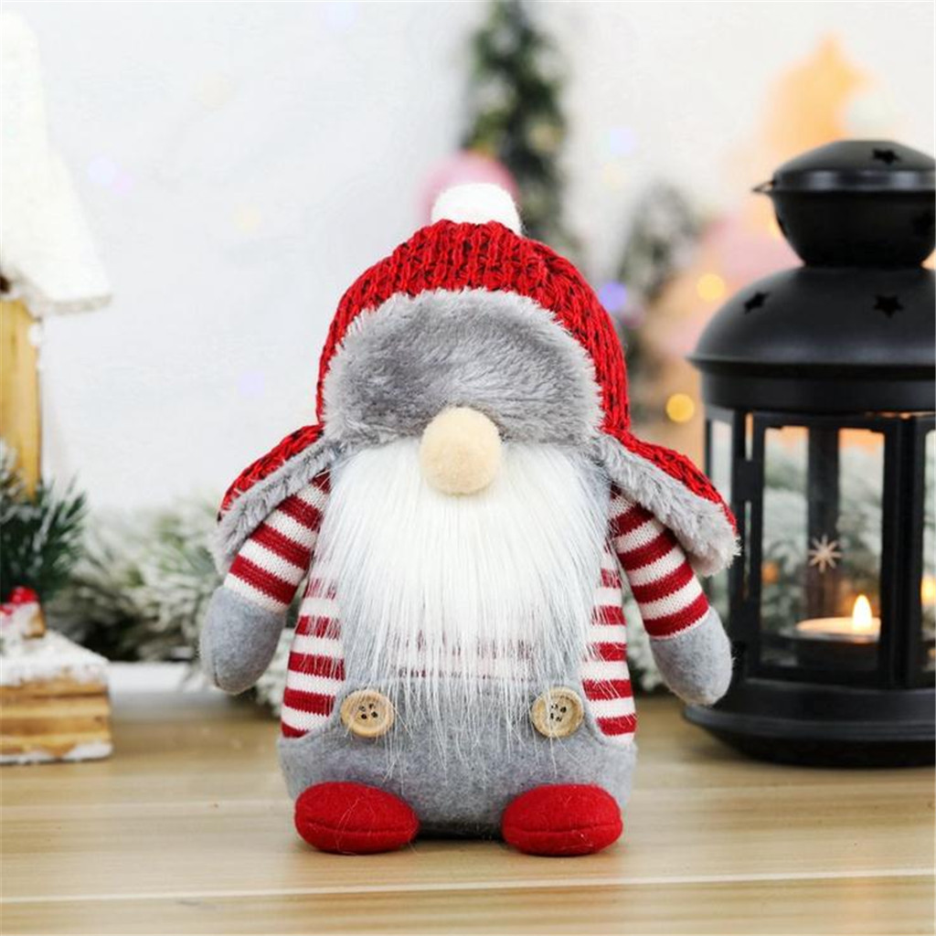 Plush Knitted Christmas Decorations Faceless Gnome Santa Doll Forest Elder Rudolph Xmas Ornament Decor Home Party Supplies