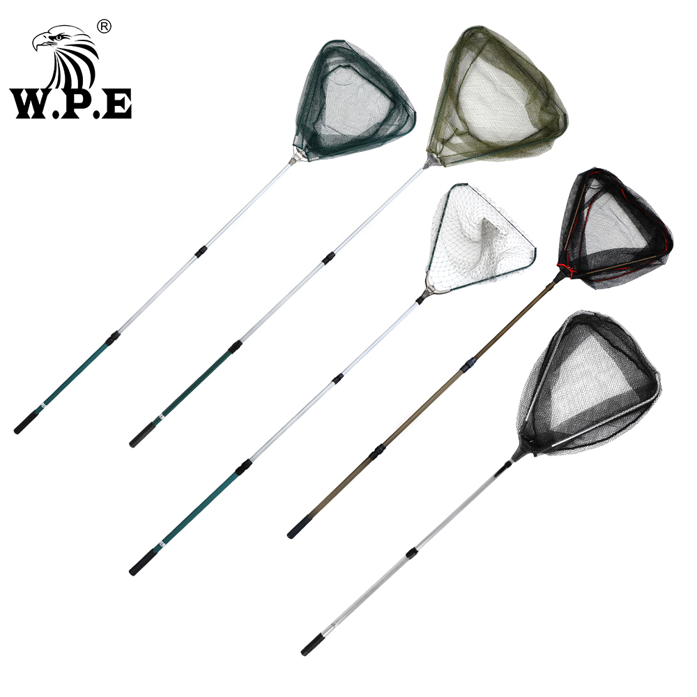 W.P.E Fishing Net 1pcs 120/150/200cm Aluminum Alloy Retractable Folding Landing Net Telescoping Monofilament Fishing Net Tackle