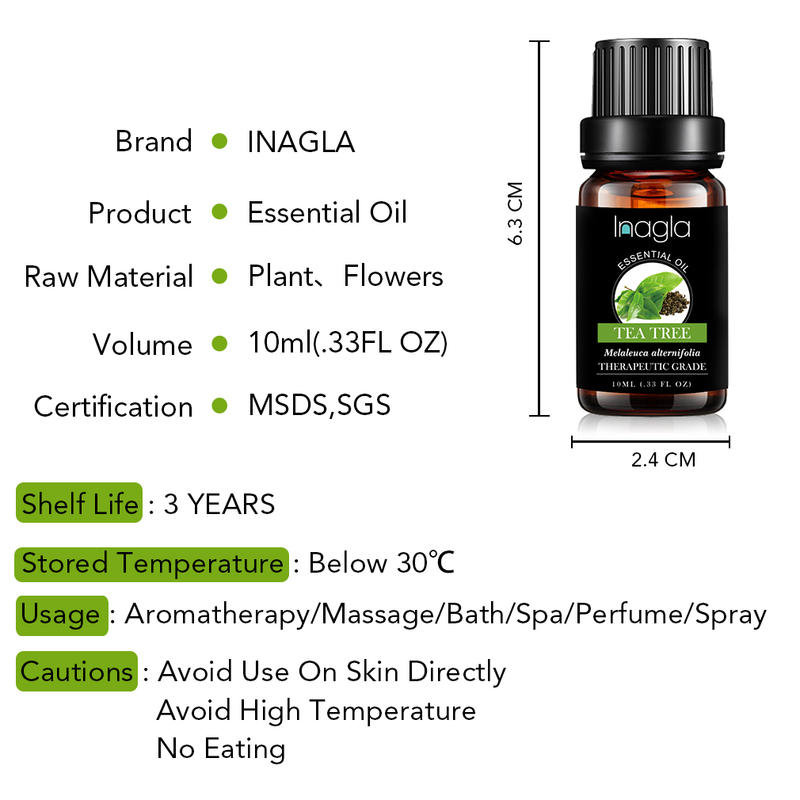 Inagla Vetiver Essential Oil Pure Natural 10ML Pure Essential Oils Aromatherapy Diffusers Oil Healthy immune Air Fresh Care