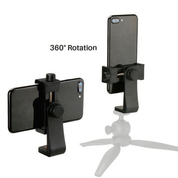 360 Degree Rotating Phone Tripod Mount Adapter Universal Cellphone Clipper Stand Vertical Adjustable Holder For iPhone Huawei