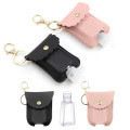 30ml Travel Leak Proof Leather Case Keychain Bag Refillable Empty Bottle For Hand Sanitizer Bag With Key Rings Pendant Bottle