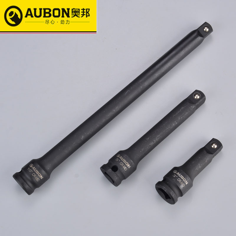 AUBON 1/2" Drive 12.5mm 3"/5"/10" CR-MO Pneumatic Drive Socket Extension Bar Black Extension Rod Hand Tool Auto Repair Tools