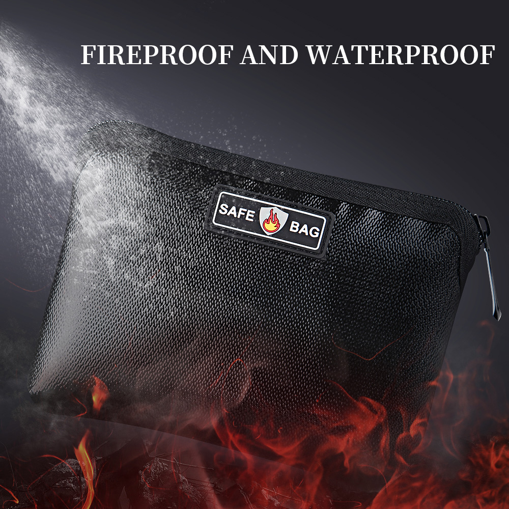 Fireproof Waterproof Document Bags Liquid Silicone Material Heat Insulation Fire and Water Resistant Safe Bag Zippered