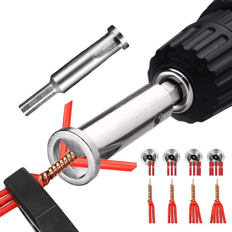 Electrical Twist Wire Tool 2~4 Hole Electrician Universal Automatic Twisting Wire Stripping Doubling Machine Connector