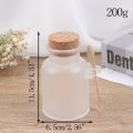 1PCS Empty 100g 200g 300g Powder Plastic Bottle Bath Salt Jar with Wood Cork & Wooden Spoon New