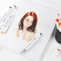 24Pcs/Lot New Artist Marker Pens 24 Colours Blendable Brush Pen Skin Tone Set For Portrait Illustration Drawing Art Markers