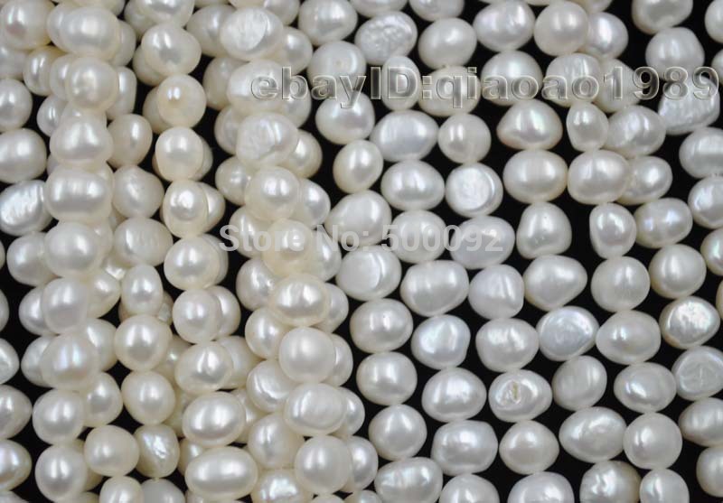 lots of 10 strands 6*6-8mm white genuine fresh water pearl wholesale
