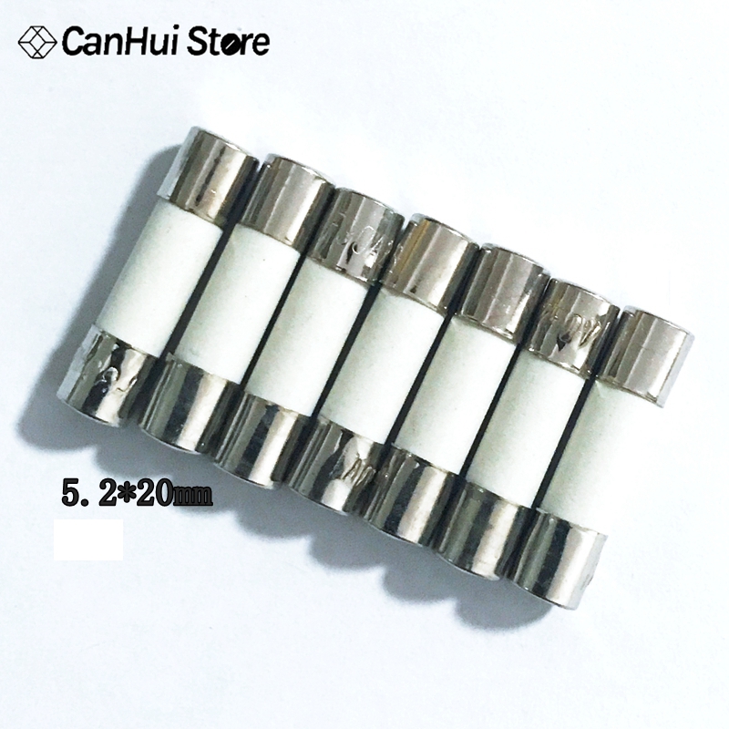 5*20mm Ceramic Fuse Tube Fuse 5x20mm 250V 0.5A 1A 2A 3A 4A 5A 6A 8A 10A 12A 15A 20A 25A 30A Fast Fusing 5X20 High Quality