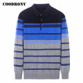 COODRONY Brand Sweater Men Spring Autumn Pull Homme Casual Turn-down Collar Pullover Mens Striped Knitwear Shirt Clothing C1053