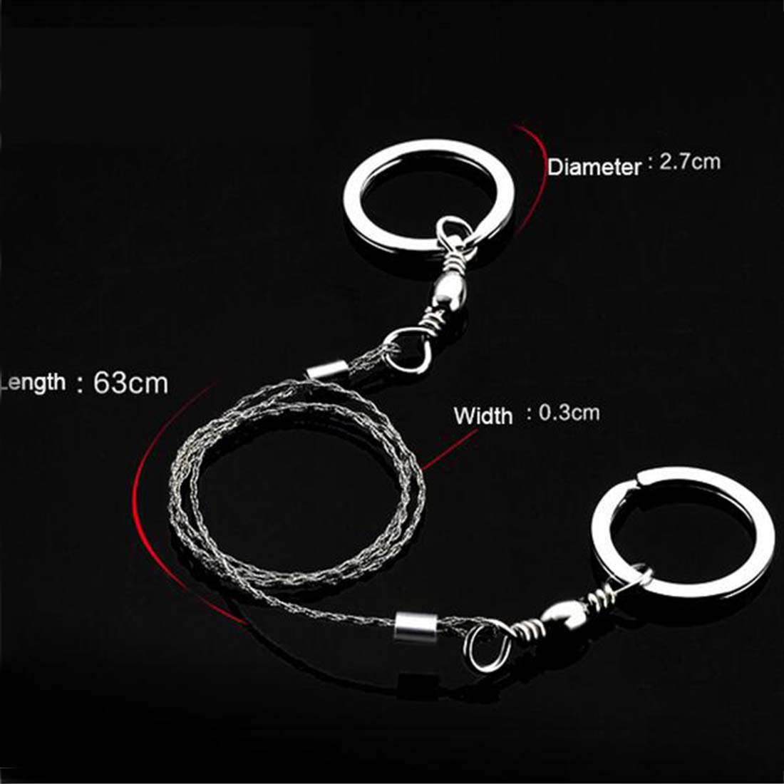 55cm Stainless Steel Wire Saw Emergency Travel Kit Camp Hike Scroll Outdoor Survive Silver Tool Hunt Cut Equipment