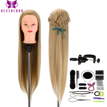 NEVERLAND 30Inch Mannequin Head with Hair 76cm Head Dolls Synthetic Mannequin Hairdressing Styling Training Head Hairstyles