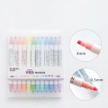 12 pcs Mild color Highlighter pen Dual-side writing Fluorescent Marker for drawing liner Stationery Office School supplies A6103