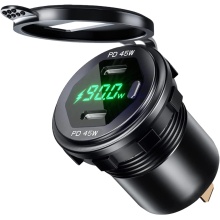 Dual USB C Car Charger Socket Outlet 45W