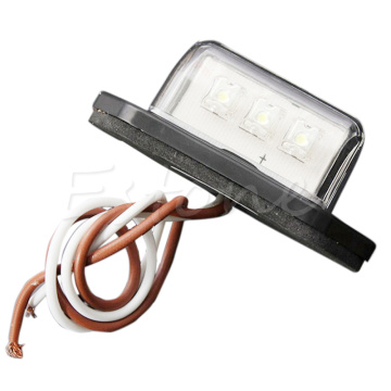 12/24V 3 LED REAR TAIL LICENSE NUMBER PLATE LIGHTS LAMP TRUCK TRAILER WATERPROOF