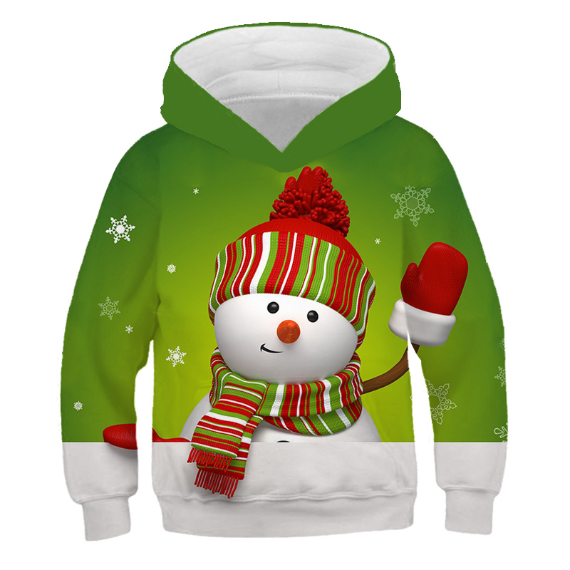 2020 Christmas Santa Claus Kids Boys Girls Cartoon 3D Kids Hoodies Cute Baby Girl Sweatshirts cartoon Sweatshirt For children