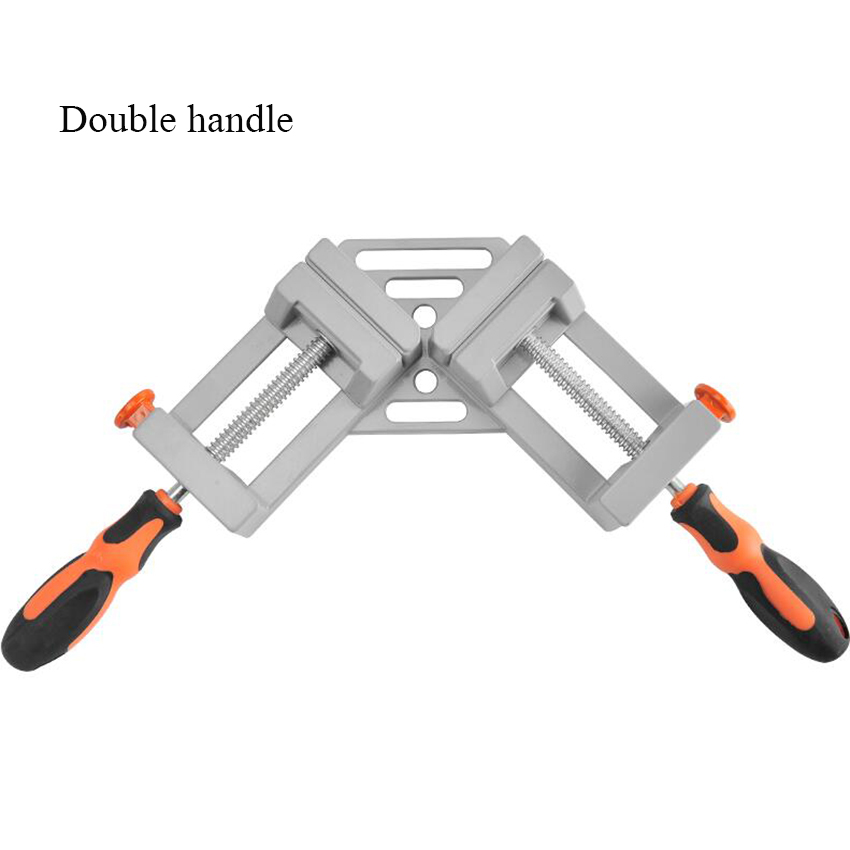 Aluminium Single Handle 90 Degree Right Angle Clamp Photo Frame Corner Clip Woodworking Vise Workbenches