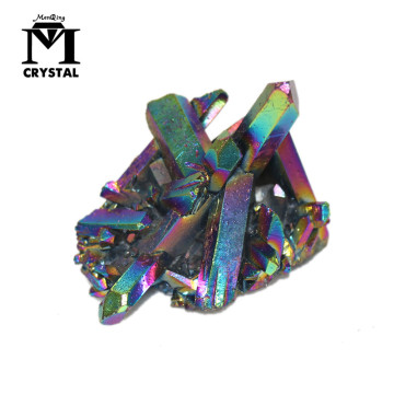 natural Rainbow Flame Aura Titanium Quartz Crystal Cluster Ore Mineral Healing Specimens stone Random delivery