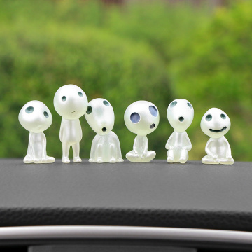 Car Decoration Toys Luminous Mini Alien Dolls Spirit Elf Resin Auto Interior Adornment Dashboard Ornament Accessories Trim Gift