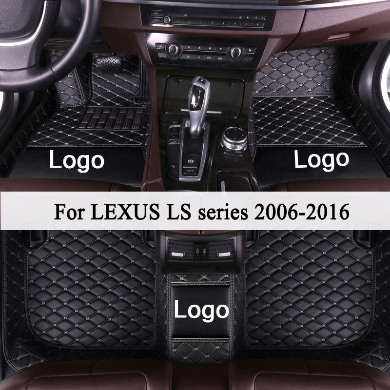 MIDOON leather Car floor mats for LEXUS LS series 460L 600hL 460 2006-2015 2016 Custom auto foot Pads automobile carpet cover