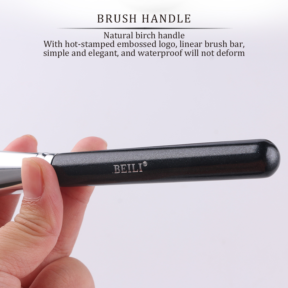 BEILI Black Big Powder Makeup Brushes Really Soft Highlight Single Glitter Handle Professional wool fiber brushes Beauty Tool