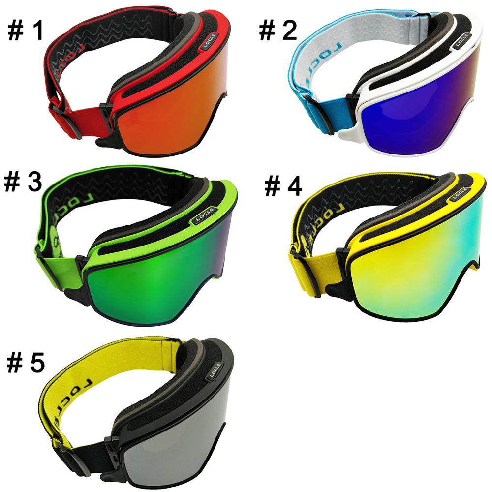 LOCLE Magnetic Ski Goggles 2 in 1 Anti-fog UV400 Skiing Eyewear Men Women Ski Snowboard Goggles Ski Glasses Men Women Ski Mask