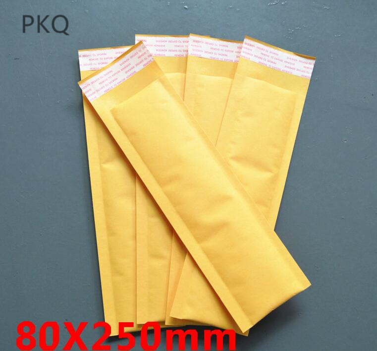 100pcs Long Style Kraft Paper Packaging Bubble Mailer Bags Padded Shipping Envelope With Bubble Mailing Bag Business Supplies