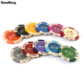 100,200,300,400,500PCS/Set New Casino Texas Hold'em Wheat Double Color Chips With Trim Sticker Poker Chip Set with Aluminum Box