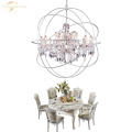 Classic Crystal Chandeliers Lighting Orb LED Candle Creative Lustre Light Fixture for Living Room Bedroom Dining Room Villa