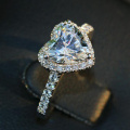 14K White Gold 5 Carat Moissanite Diamond Ring Women Heart Luxury 1 Laps Wedding Party Engagement Anniversary Ring 5 Ct D Color