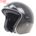 TORC Carbon Fiber Motorcycle helmet Professional Light weight Open Face Helmet with internal sunglasses and Classic 3/4 helmet