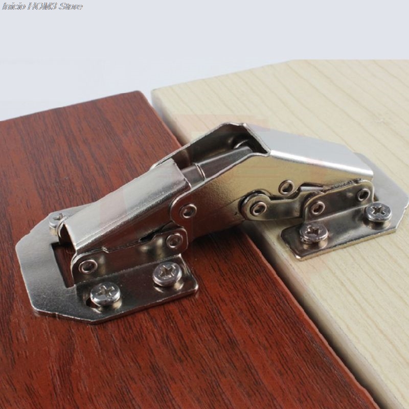 90 Degree 3 Inch Cabinet Hinges No-Drilling Hole Bridge Shaped Spring Door Hinge For Cupboard Furniture Hardware With Screws