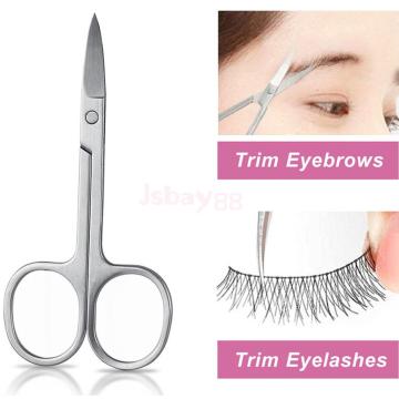Stainless Steel Curved Eyebrow Nose Hair Scissor Trimmer Remover Eyelash False Lash Cutter Makeup Tool