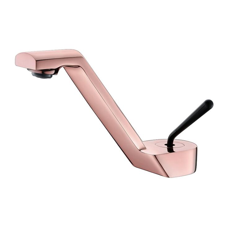 Basin Faucet Rose Gold Creative leader Faucet Bathroom Sink Faucet Single Handle Hole Deck Wash Hot and Cold Mixer Tap 1168