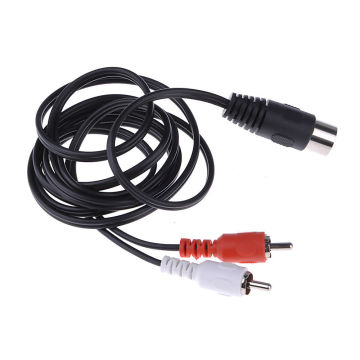 1PC 5-Pin DIN Male Cable to 2 Dual RCA Male Plug Audio Video Cable For Computer Cables Connectors
